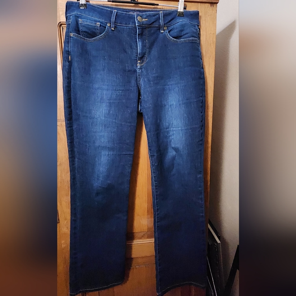 NYDJ Blue Marilyn Straight Jeans Size 12 - Picture 2 of 5